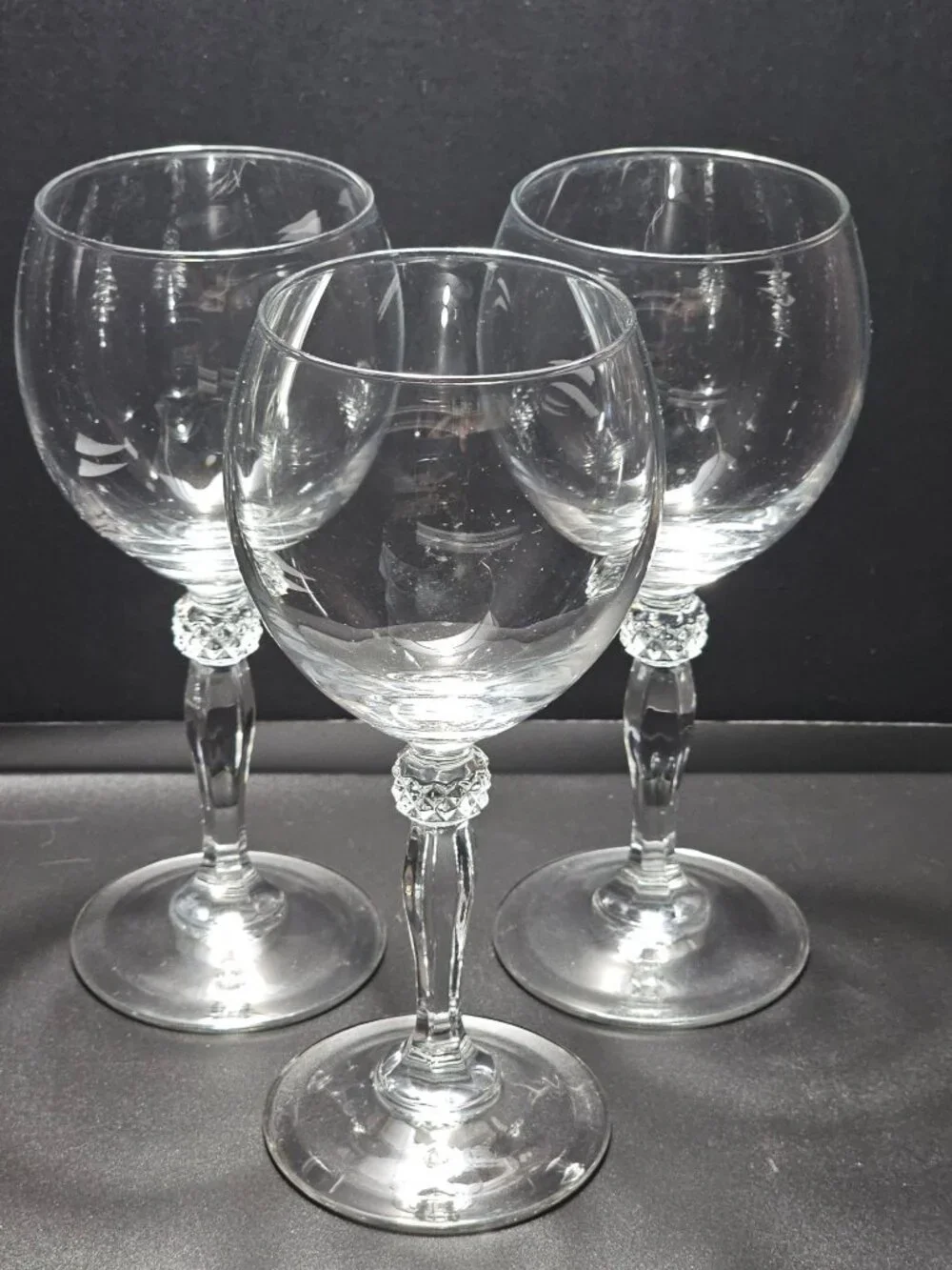 3 Cristal d'Arques Wine Glasses 7.25